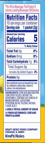 Crystal Light Powdered Drink Mix, Sugar Free Lemon Iced Tea, 0.07 oz