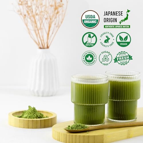 Ovida First Harvest Ceremonial Matcha Powder, Organic Japanese Green Tea Powder from Kagoshima, Stone Ground, Smooth Taste, Premium Matcha for Drinking, 127g