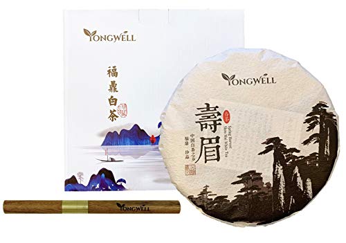 2016 Premium Shou Mei Spring Harvested White Tea Cake 350g (12.3oz), Free Tea Knife, Beautiful Gift Packaging