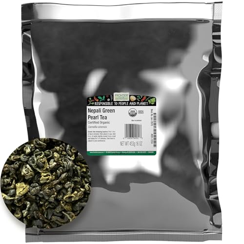 Frontier Co-op Organic Fairtrade Jasmine Green Tea, All Natural Loose Leaf Tea Leaves, Kosher | 16 Ounce (Pack of 1)