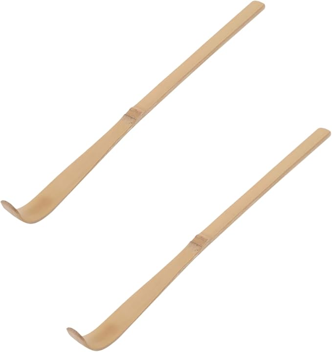 2Pcs Bamboo Matcha Scoop - Traditional Chashaku Tea Spoon for Tea Ceremony - Elegant White Design - Tea Accessories - 18cm Size