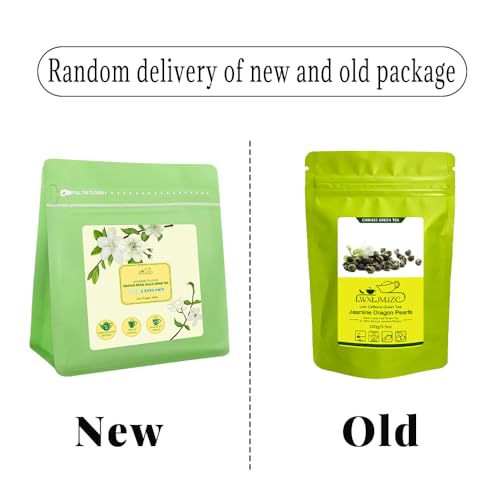 LWXLJMJZC－100g/3.53oz Jasmine Dragon Pearls Loose Leaf Green Tea with Pleasant Jamsine Aroma-Jasmine Tea Suitable For Both Hot And Cold