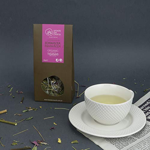 Hands on Earth Organic Echinacea Tea 2x25g (0.88oz) / Loose Leaves/Serves 48 Cups (Pack of 2)