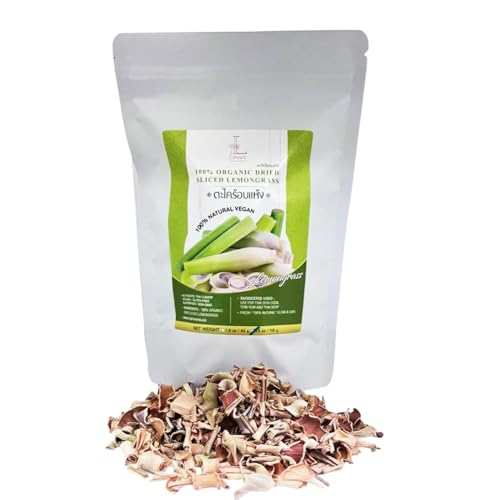 Lemongrass from Organic Thailand Farm, Premium Grade, 3.5 oz (100g), Lemon Grass for Tea, Drink And Food. Strong aroma and vibrant flavor.