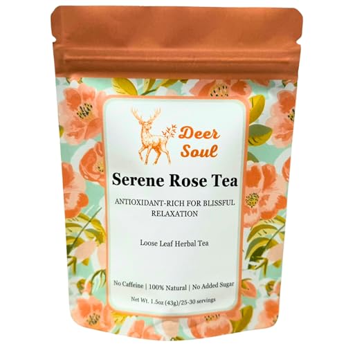Deer Soul Red Rooibos Herbal Tea | Earthy Loose Leaf Rooibos Tea, Caffeine Free Botanical Brew, 1.5 oz