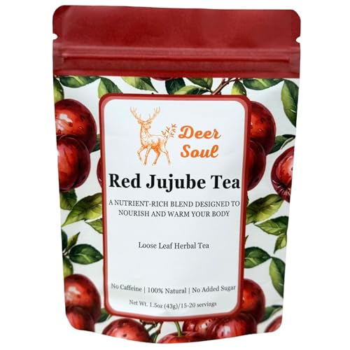 Deer Soul Red Rooibos Herbal Tea | Earthy Loose Leaf Rooibos Tea, Caffeine Free Botanical Brew, 1.5 oz