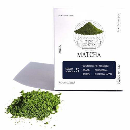 SOKYO ceremonial matcha powder series powdered green tea Japanese matcha (3.52oz / 100g, Shizuoka Ceremonial S)