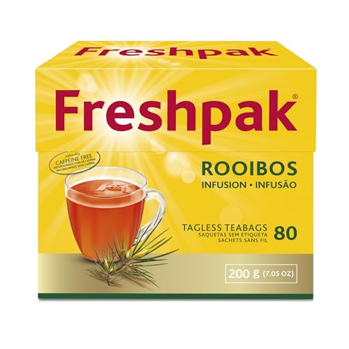 Freshpak Pure Rooibos Tea 80 Tagless Bags, Pure Premium Rooibos and No Rooibos Infusion, New Packaging (2 X Pack)