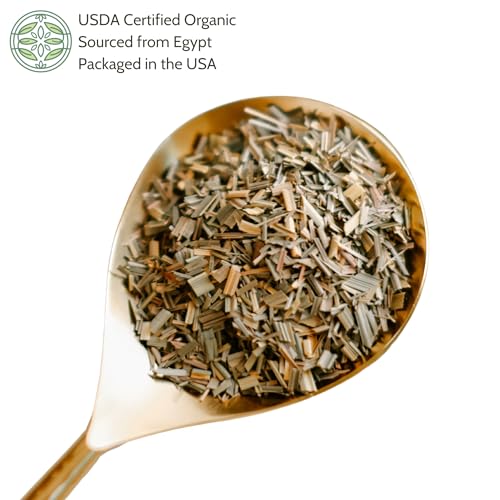 Elanen Naturals Organic Dried Lemongrass Tea 4 oz. (113g), USDA Certified Organic Lemon Grass Herb Leaf, Lemin Fever Grass, Te De Limon, Lemingrass Loose Leaves, Dried Lemongrass Bulk, Cut & Sifted