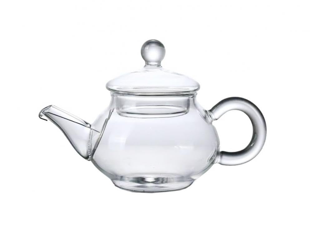 Mozacona Mini Tea Pot, Glass Teapot Small Tea Kettle for One person use,100ml