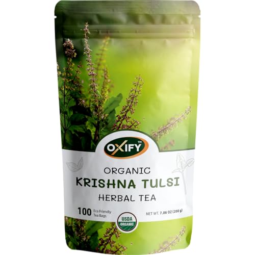 Oxify Organic Turmeric Root Herbal Tea - 100 Eco Friendly Tea Bags (100 Tea Bags, Turmeric)