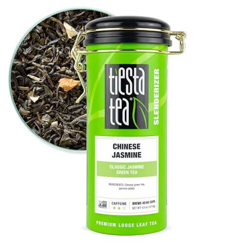 Tiesta Tea - Chinese Jasmine, Loose Leaf, Classic Jasmine Green Tea, Premium Blend, Medium Caffeinated Green Blend, Make Hot or Iced & Brews Up to 25 Cups, 1.8 Ounce Resealable Pouch