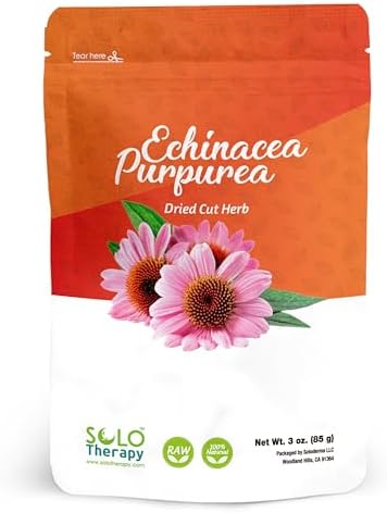 Echinacea Purpurea Herb 3 oz, Echinacea Purpurea Herb Tea, Dried Cut Herb, Resealable Bag, Premium Quality, 100% Natural