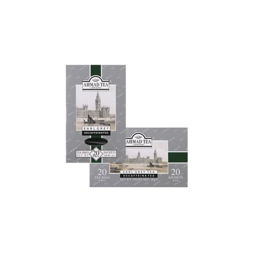 Ahmad Tea Decaf Earl Grey Tea (Economy Case Pack) 20 Ct Box (Pack of 6)