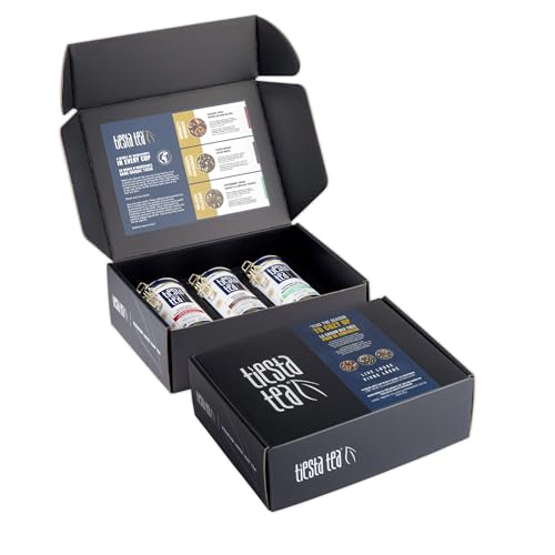 Tiesta Tea - Holiday Loose Leaf Tea Gift Set, High to Non-Caffeinated Holiday Blends, 3 Tins of Hot & Iced Brews Variety Pack, Fireside Spice, Peppermint Cocoa & Cocoa Mocha