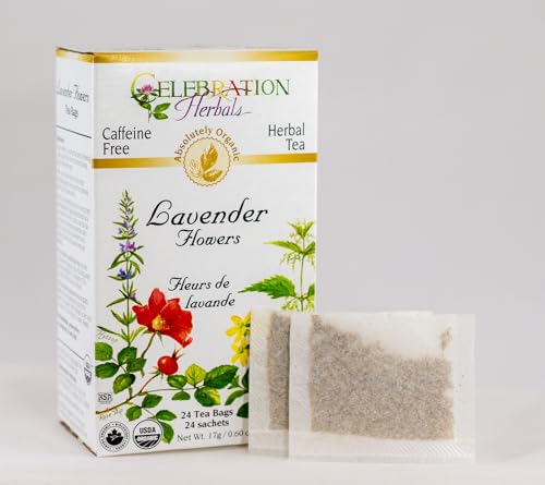 CELEBRATION HERBALS Lavender Flowers Tea Organic 24 Bag, 0.60 Ounce