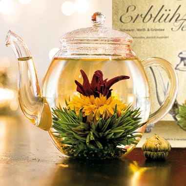 Creano Abloom Tea - Blooming Gift Set in Wooden Box - 12pcs Green, White & Black Tea