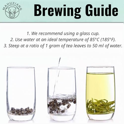 MAHUXIANG Jasmine Dragon Pearl Tea 3.52 oz/100 g – Loose Leaf Jasmine Green Tea, Rolled Green Tea, Self-Sealing Bag