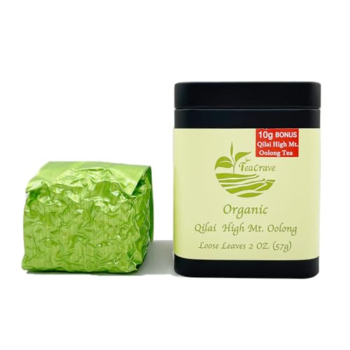 Teacrave, Qilai High Mountain Oolong Tea Loose Leaf 57g (2 OZ) | Taiwan Oolong Tea | Loose Leaf Tea