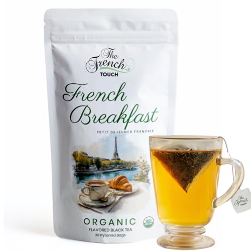 The French Touch Jasmine Green Tea ORGANIC | 2.5g x 30 Pyramid Bags | 100% Certified USDA Organic | Plant based tea bags | Select Premium Tea (Jasmine Green)