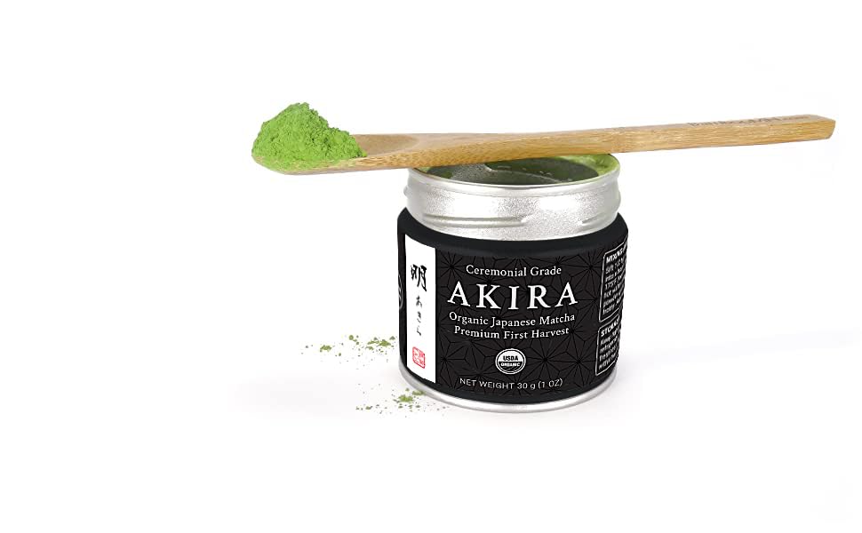Akira Matcha 30g (1 oz) - Organic Premium Ceremonial Japanese Matcha | First Harvest Matcha Green Tea Powder - Zero Sugar - USDA and JAS Certified