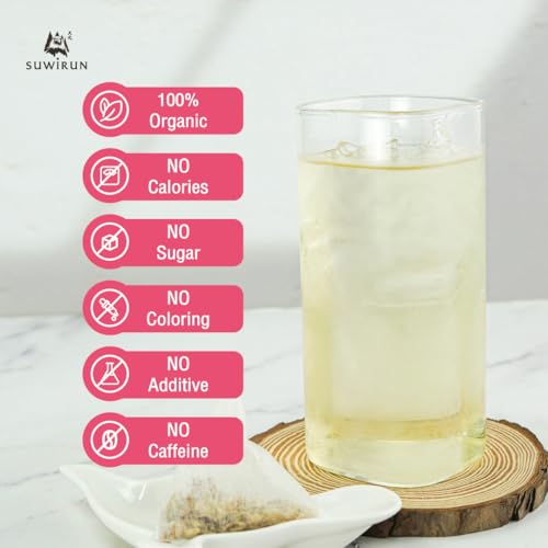 Suwirun Organic Lemongrass Tea 25 Bags – Product of Thailand – Citrusy & Refreshing Herbal Tea, Caffeine-Free, No Calories, Soothes Throat & Aids Digestion, Enjoy Hot or Cold