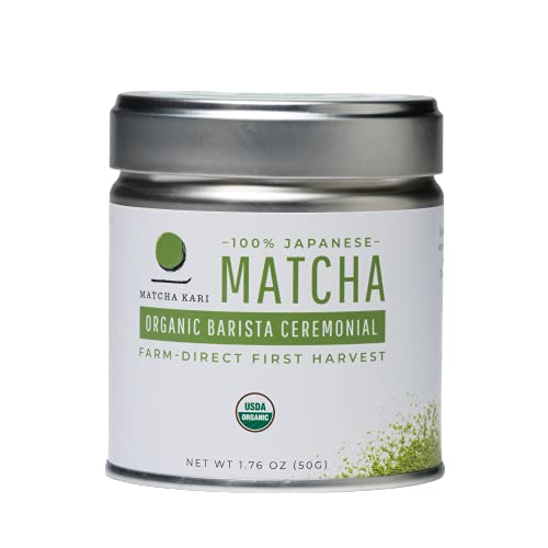 Dr. Weil Matcha Kari Organic Matcha Powder - Barista Grade - 50g | Japanese barista grade matcha green tea powder for ca
