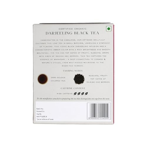 Makaibari Darjeeling Black Tea, Organic Loose Leaf Bulk Pack, 250g (8.81oz, ~125 Cups) | USDA Organic Single-Estate Black Tea from World's First Certified Organic Tea Garden - Biodynamic, Caffeinated, Champagne of Teas