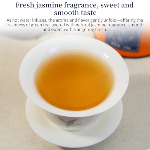 Yuexi Jasmine Green Tea Jasmine Dragon Pearls Tea Loose Leaf Chinese Green Tea Sweet Aroma 茉莉花茶 特级 茉莉龙珠 绿茶 花茶 5.3oz/150g
