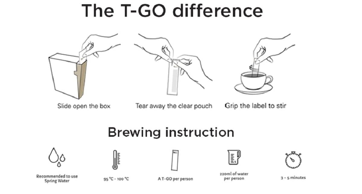 T-GO Chill Tea Herbal Tea Sticks Lavender Chamomile Caffeine Free Herbal 15 Convenient Tea Sticks