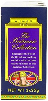 Ahmad Tea Black Tea, Britannic Collection Loose Leaf Caddies, London Gift, 3 Classic Teas (25g each) - Caffeinated &amp; Sugar-Free