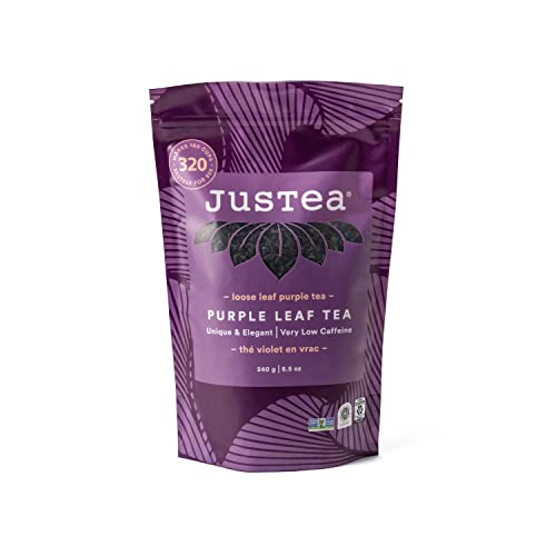 JusTea PURPLE LEAF TEA | Loose Leaf Purple Tea | Recyclable Refill Pouch | 40+ Cups (2.1oz) | Low Caffeine | Award-Winning | Fair Trade | Non-GMO