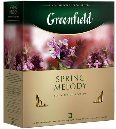 Spring Melody Greenfield Tea, 100 Tea Bags + 1 packet of Unipromax honey bundle