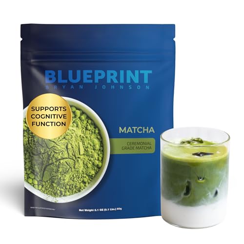 Blueprint Bryan Johnson Matcha Powder – Ceremonial Grade Japanese Matcha – Green Tea for Energy & Focus – Natural Caffeine, Antioxidant-Rich