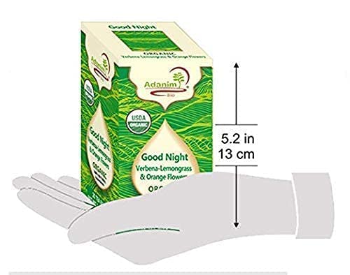 Adanim Bio Good Night Lemon Verbena Tea Lemongrass Herbal Tea Orange Flowers 1.5g x 80 Individually Wrapped Tea Bags Premium USDA Organic Caffeine Free Wellness Tea Relax Natural Ingredients for Sleep