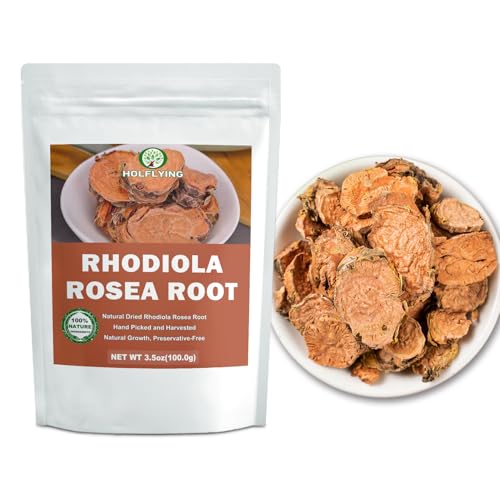 Natural Dried Rhodiola Rosea Root for Tea- 3.5 oz, Cut & Sifted, All-Natural Rhodiola Rosea Herbs, No Additives, No GMO
