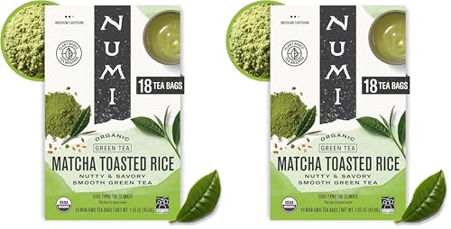Numi Organic Green Tea with Jasmine, 18 Microplastic-Free Tea Bags