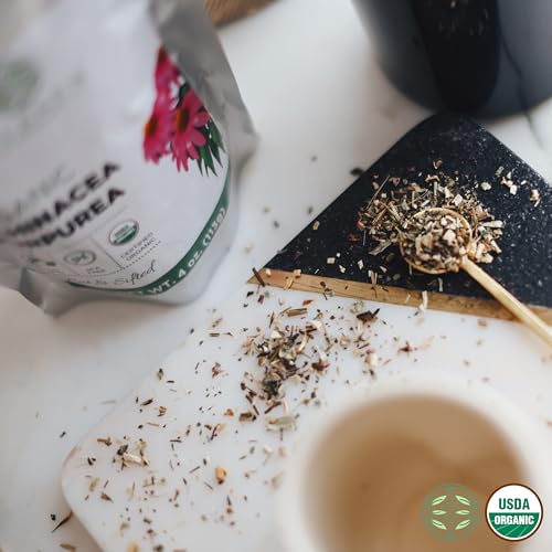 Organic Echinacea Purpurea 4 oz. (113g), USDA Certified Dried Echinacea Tea, Premium Quality Herb, Purple Coneflower, Cut & Sifted