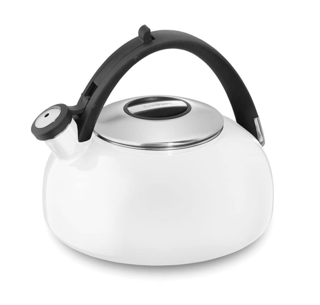 Cuisinart CTK-EOS2W Peak 2-Quart Teakettle, Make 2-Quarts of Boiling Water in this Classic Tea Kettle, Whistle Sound to