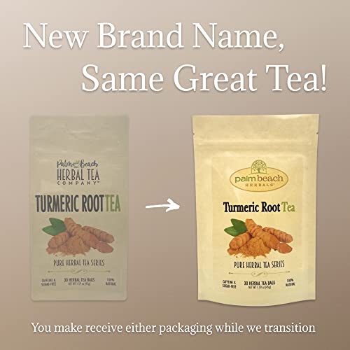 Palm Beach Medicinal Herbs - Turmeric Root Tea - Pure Herbal Tea Series, 30ct