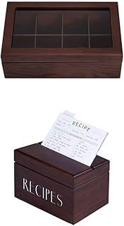 Apace Living (Dark Walnut) - Tea Box 8 Compartments + Recipe Box