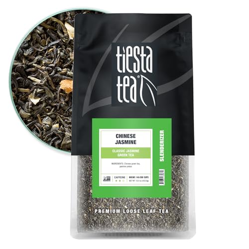 Tiesta Tea - Chinese Jasmine, Loose Leaf, Classic Jasmine Green Tea, Premium Blend, Medium Caffeinated Green Blend, Make Hot or Iced & Brews Up to 25 Cups, 1.8 Ounce Resealable Pouch
