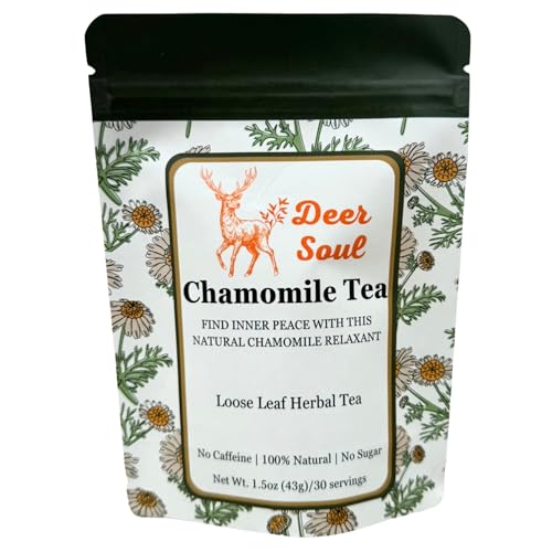 Deer Soul Red Rooibos Herbal Tea | Earthy Loose Leaf Rooibos Tea, Caffeine Free Botanical Brew, 1.5 oz