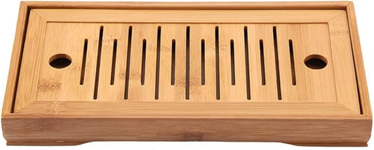 Joyzan Chinese Tea Tray, Mini Bamboo Small Gongfu Tea Table Set Japanese Serving Kung Fu Plate Drainage Reservoir Drawer Type Water Storage Box