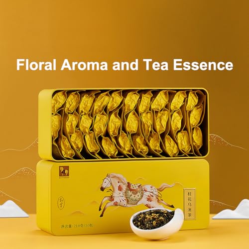 BAMATEA Osmanthus Oolong Tea Loose Leaf - 30 individua Bags - Chinese Loose Leaf Oolong Tea from Anxi High Mountain 210g(7.41oz)