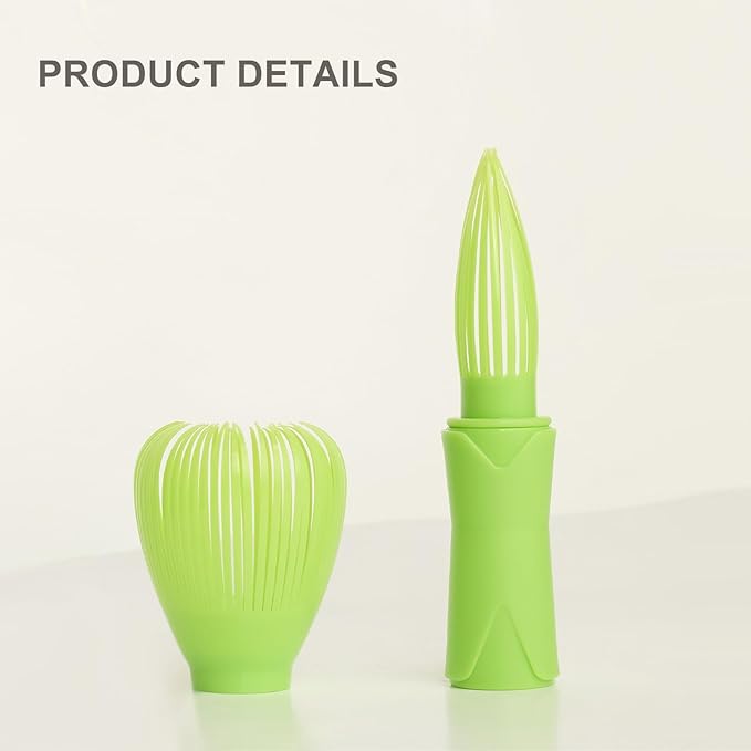 Resin Matcha Whisk - Traditional Japanese Chasen Tea Whisk,Durable Plastic Tea Stirrer & Mixing Tool,No-Stripe Design,Perfect Baking & Utensil Accessories for Tea Lovers（Green）