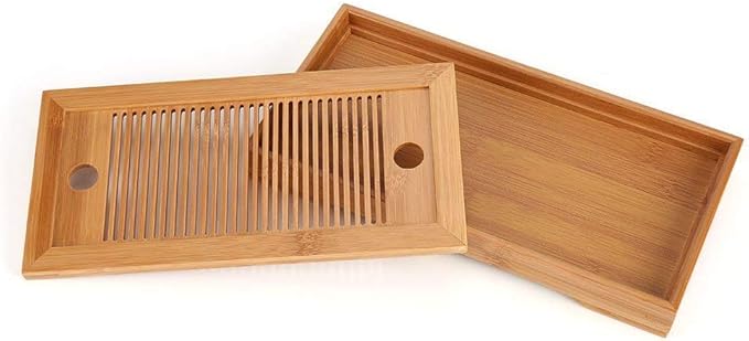 Tasteful Japanese/Chinese Gongfu Tea Table, Serving Tray Box Reservoir & Drainage Type for Teahouse Home Office