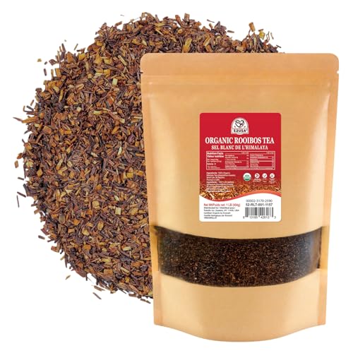 52USA Organic Rooibos Tea, 1 LB, Red Rooibos Loose Leaf Tea, Naturally Caffeine-Free, Pure South African Red Bush Herbal Tea, Non-GMO, USDA Organic