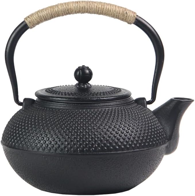 Big Cast Iron Teapot, Japanese Tetsubin Tea Kettle for Stovetop Safe, Cast Iron Teapot with Tea Strainer for Loose Tea and a Fully Enameled Interior (1500ml/50.7oz)