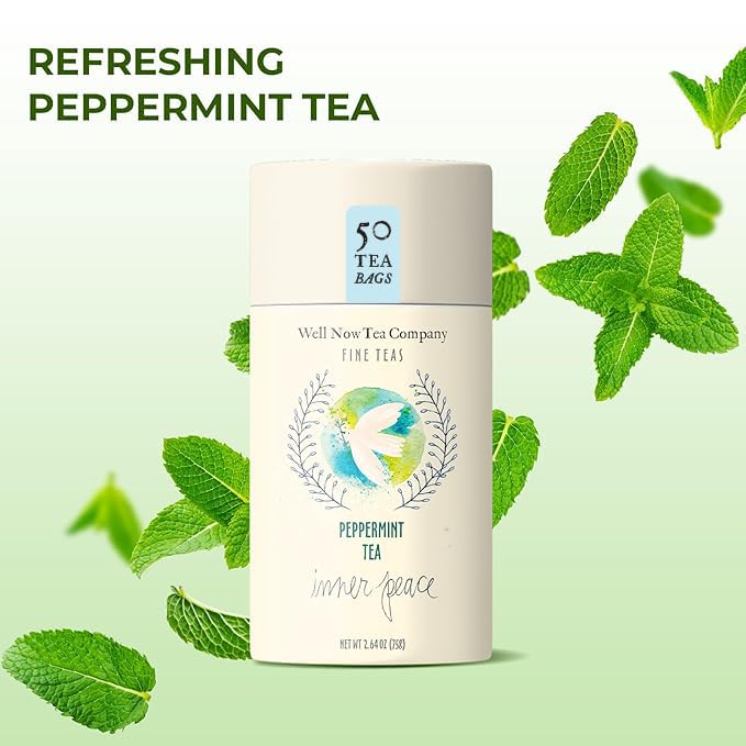 Life Plus Style Gourmet Well Now Herbal Peppermint Tea Natural Fine Teas Refreshing Organic Herbal Infusion Caffeine Free Non-GMO Digestive Comfort